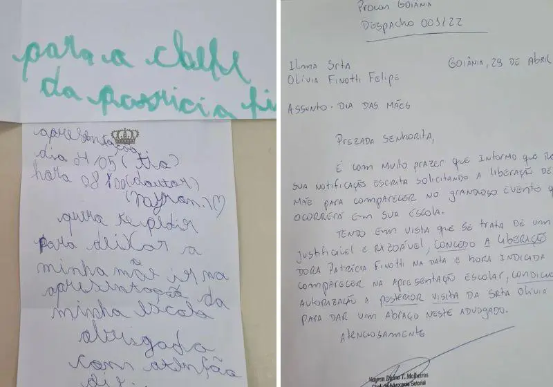Fofura: filha pede em carta que chefe libere mãe para evento na escola