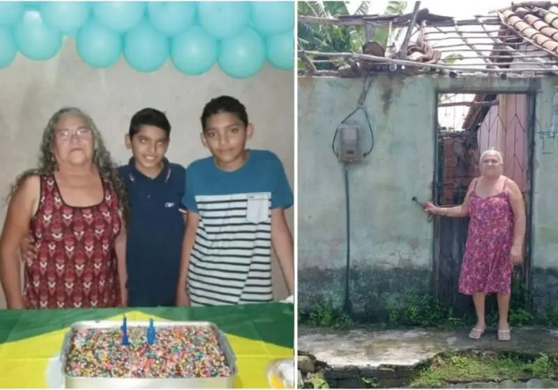 Avó adota netos órfãos e comunidade se mobiliza para ajudá-la