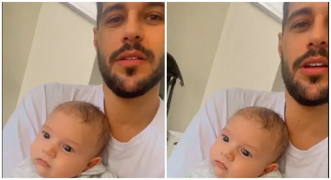 Rodrigo Mussi encontra o sobrinho pela primeira vez após o acidente