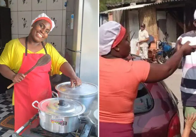 Auxiliar de limpeza desempregada distribui marmitas para sem-teto em SP