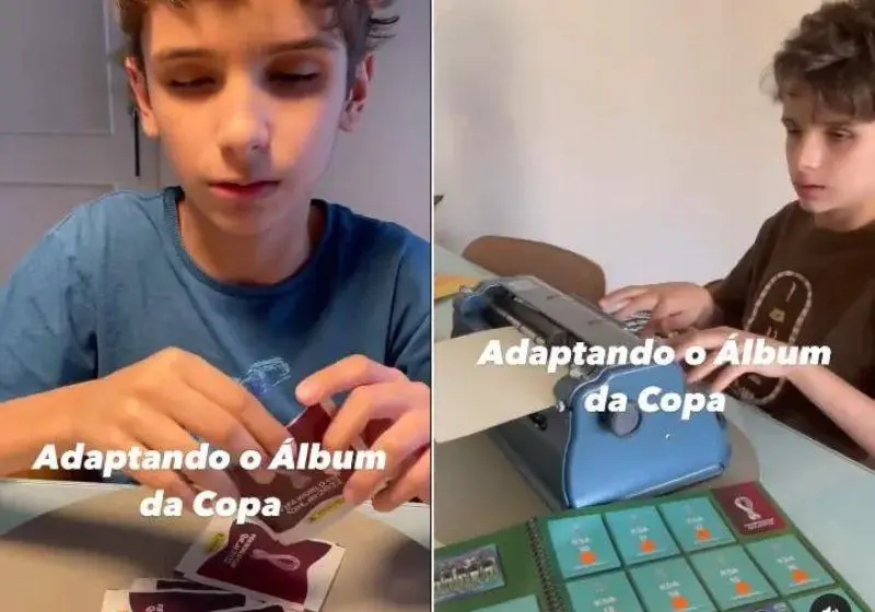 Menino cego apaixonado por futebol adapta álbum da Copa em braille