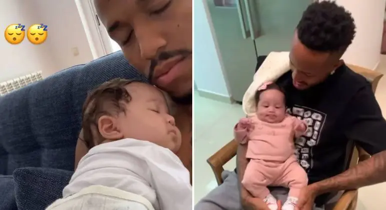 Éder Militão posta clique fofo com a filha em meio à briga judicial com a ex Karoline Lima