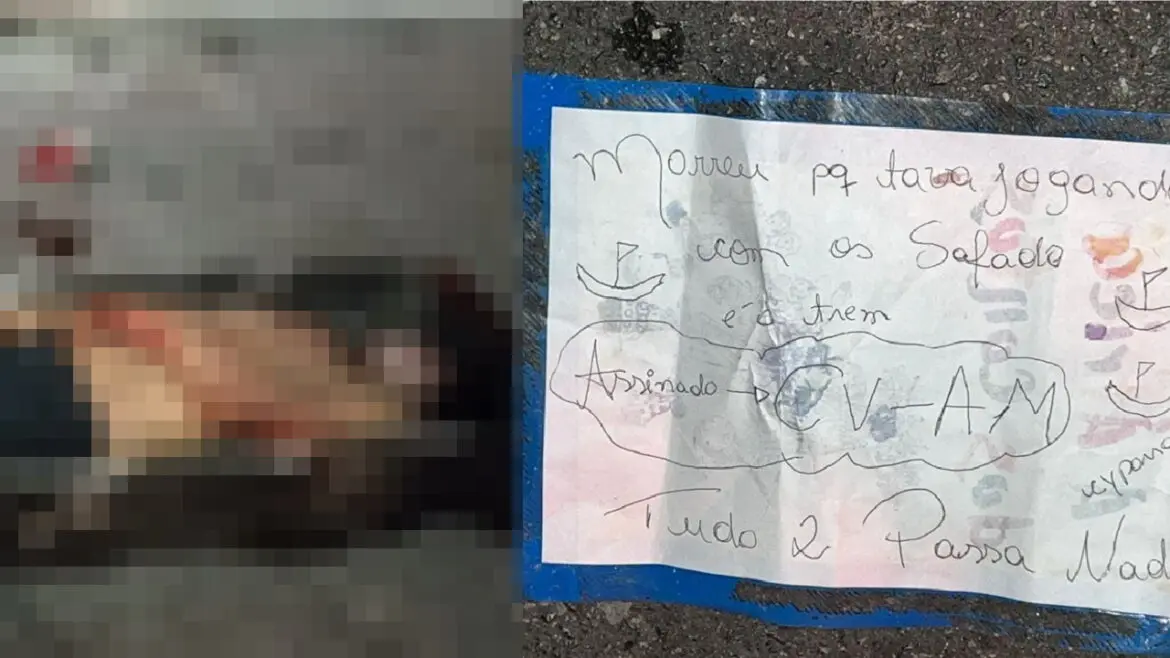 CV executa e deixa bilhete: ‘Morreu porque jogava com os safados’