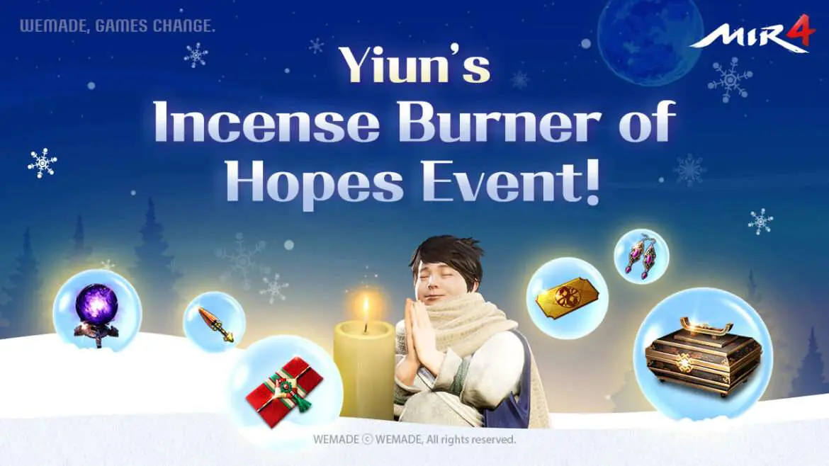 Wemade Realiza Evento sobre Queimador de Incenso do Desejo de Yiun da MIR4 para o Ano Novo
