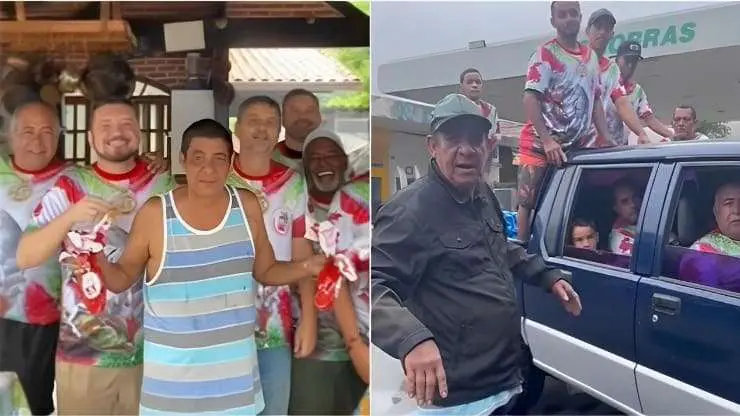 Vídeo: Zeca Pagodinho enfrenta chuva e distribui ovos de Páscoa para as crianças em Xerém