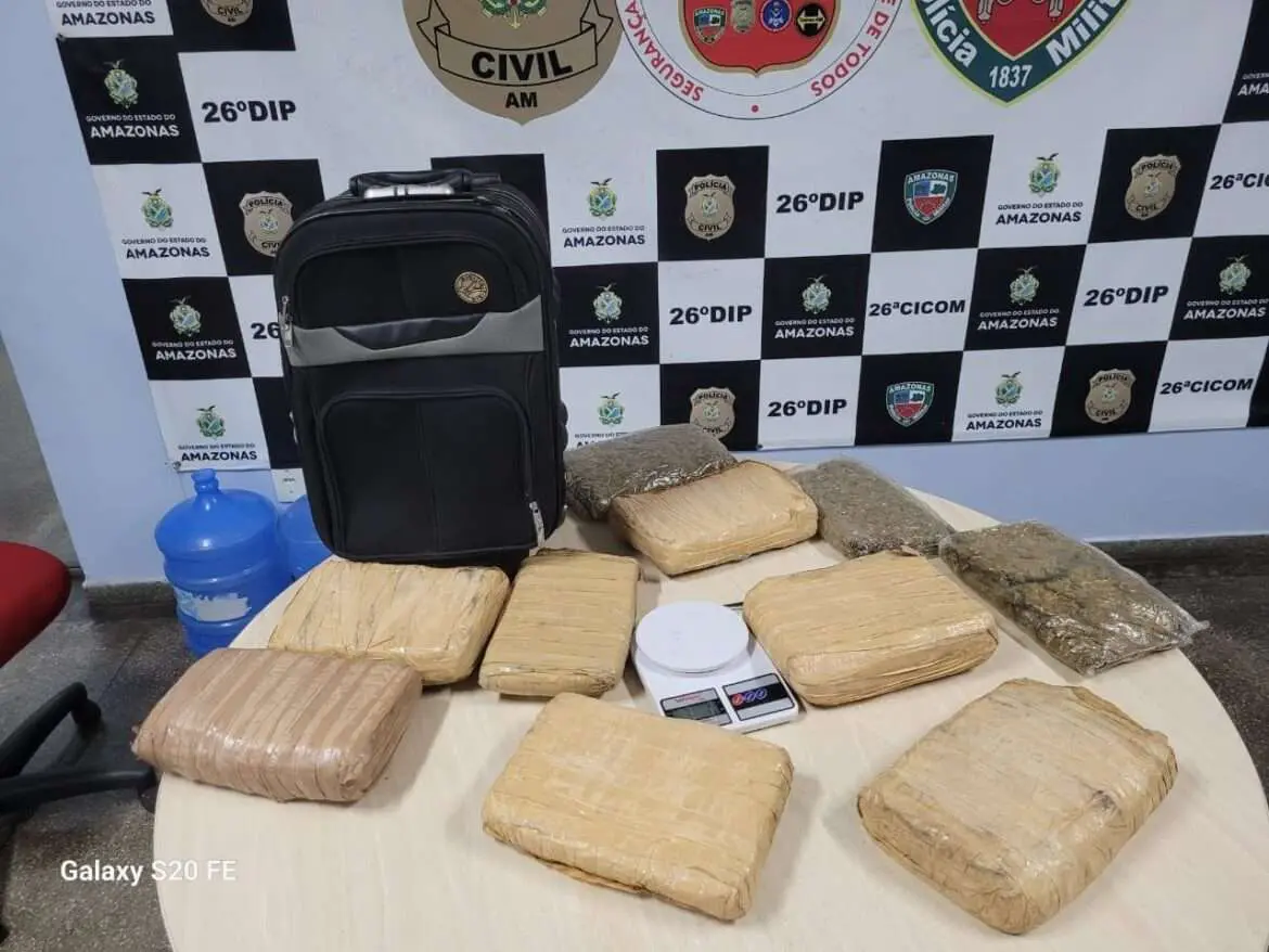Homem é preso em flagrante com mais de 11 Kg de maconha tipo skunk