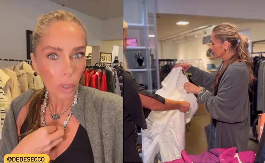 Adriane Galisteu visita brechó de Deborah Secco após polêmica com Roberto Justus: 'Aqui é o paraíso'