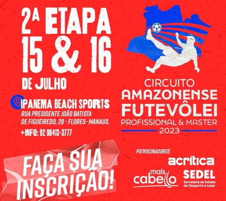 Estão abertas as inscrições para a 2ª etapa do Circuito Amazonense de Futevôlei