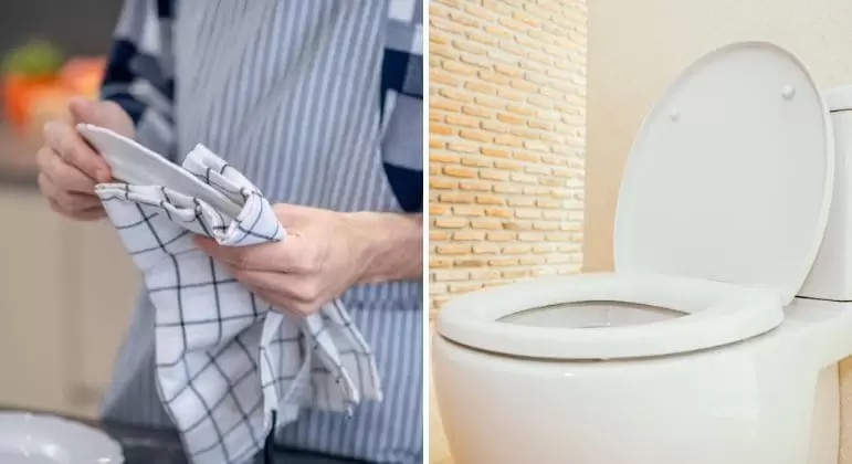 Panos de prato podem conter as mesmas bactérias da privada
