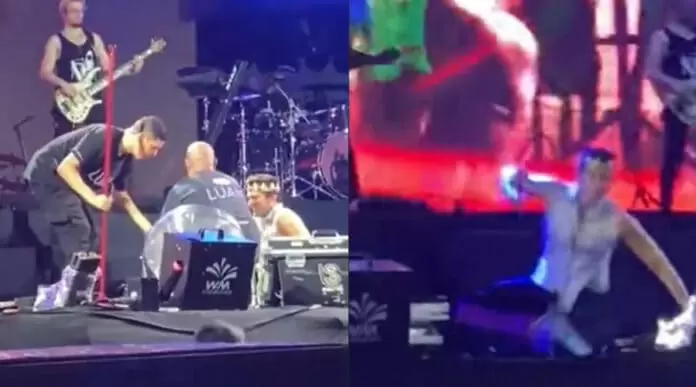 Vídeo: Luan Santana leva tombo durante show em Manaus