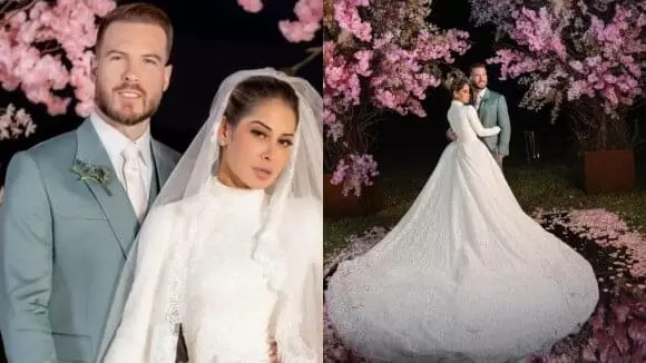Vestido de noiva de Maíra Cardi foi feito em 7 dias, por 30 costureiras, e custa cerca de R$ 48 mil