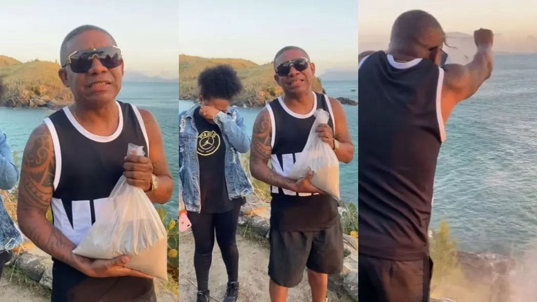 Vídeo: irmão de MC Marcinho joga as cinzas do cantor no mar em Cabo Frio: 'Nossa despedida'