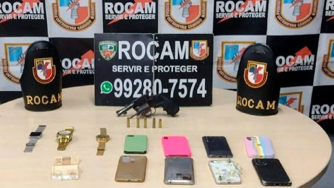 Assaltante atira em si mesmo durante abordagem policial em Manaus