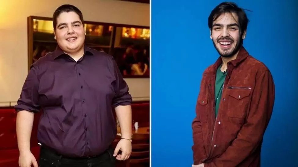 João Guilherme Silva, filho de Faustão, mostra o antes e o depois de perder quase 80 kg