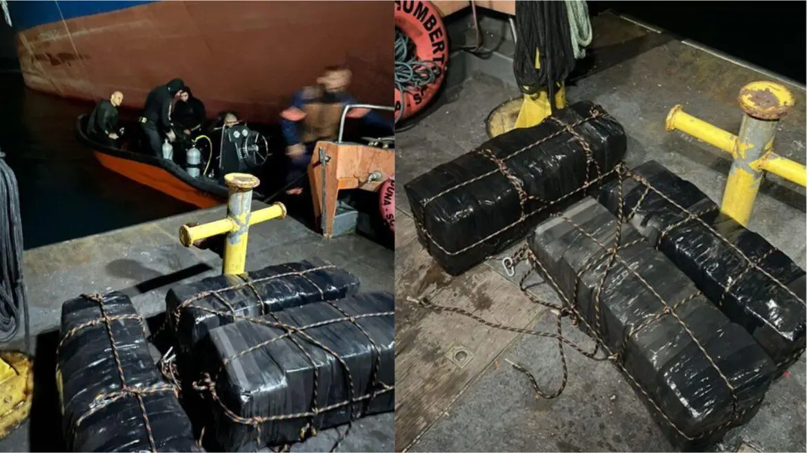 PF e PM apreendem cocaína escondida em casco de navio em Santa Catarina