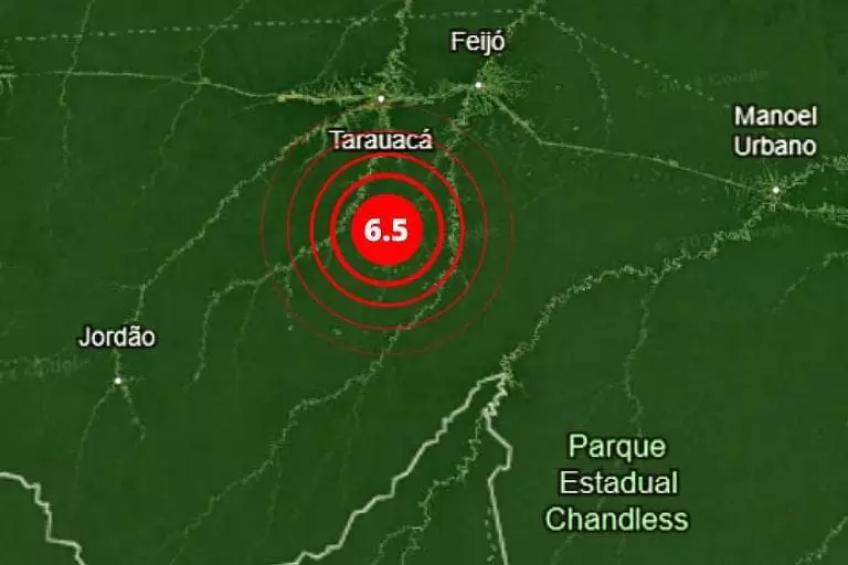 Terremoto de 6,5 graus atinge Acre; não houve danos