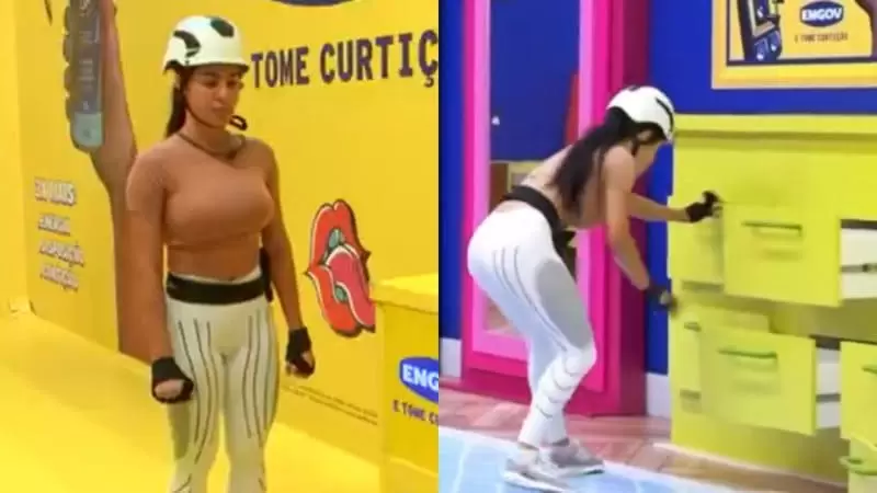 BBB 24: Isabelle destrói cenário de Prova do Anjo ao vivo e Tadeu Schmidt surta desesperado