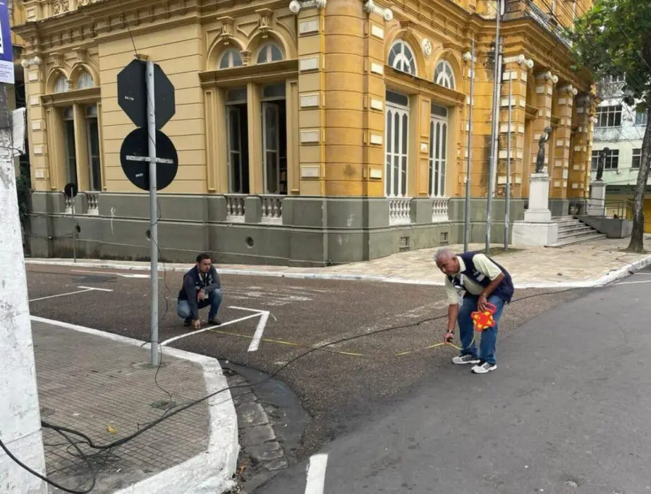 Ageman fiscaliza novas vagas de Zona Azul no Centro Histórico de Manaus