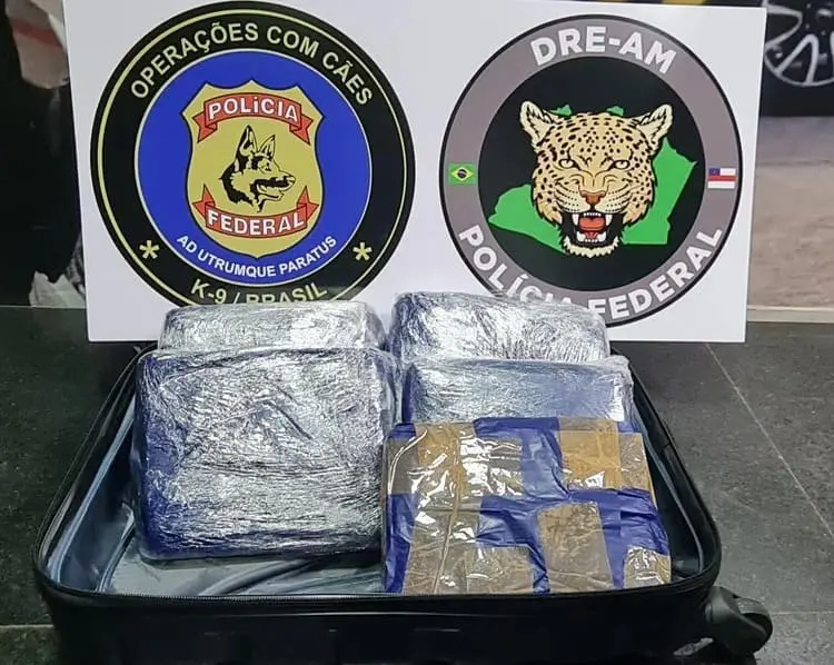 Homem é preso com 5 kg de drogas em mala no aeroporto de Manaus