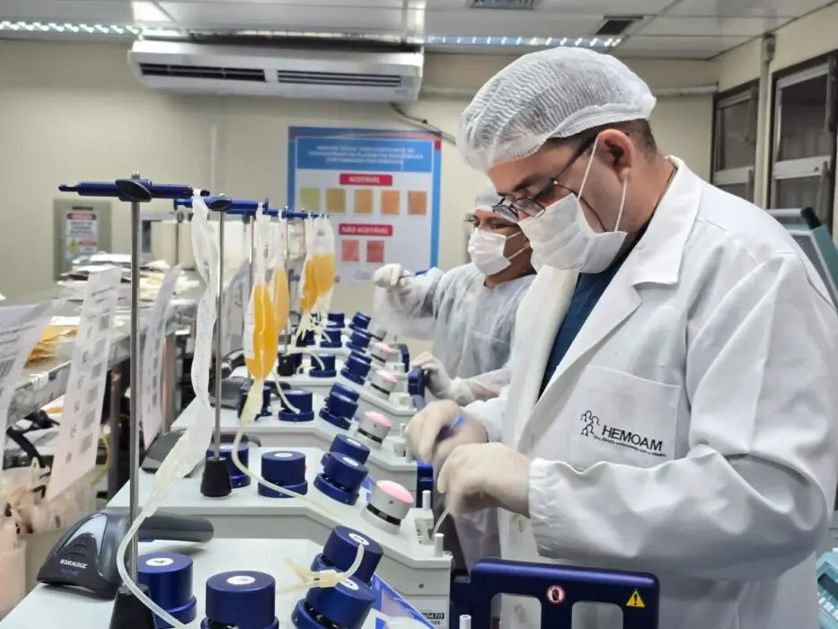 Hemoam envia 4.800 bolsas de plasma para a produção de medicamentos na Suíça