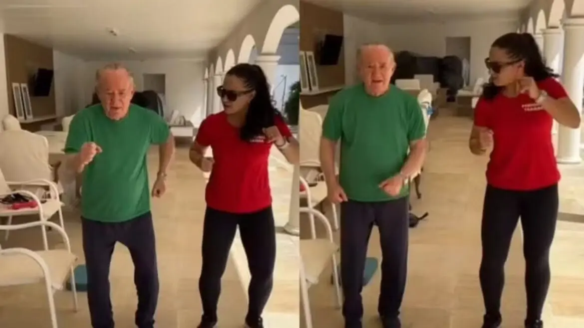 Vídeo mostra Renato Aragão dançando e se exercitando em casa após boatos de internação