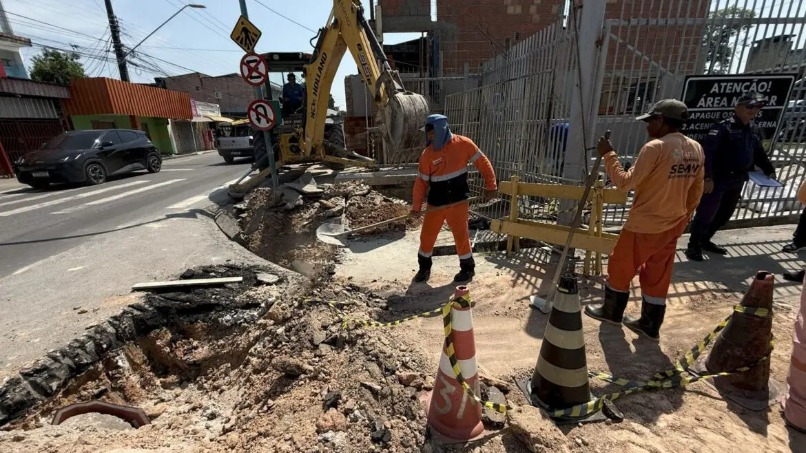 Prefeitura de Manaus inicia obra de drenagem profunda no bairro Petrópolis para evitar alagamentos