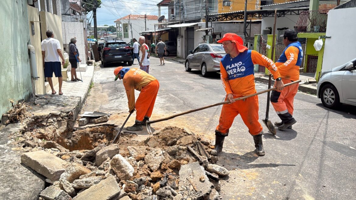 Prefeitura recupera rede de drenagem profunda no bairro São Francisco
