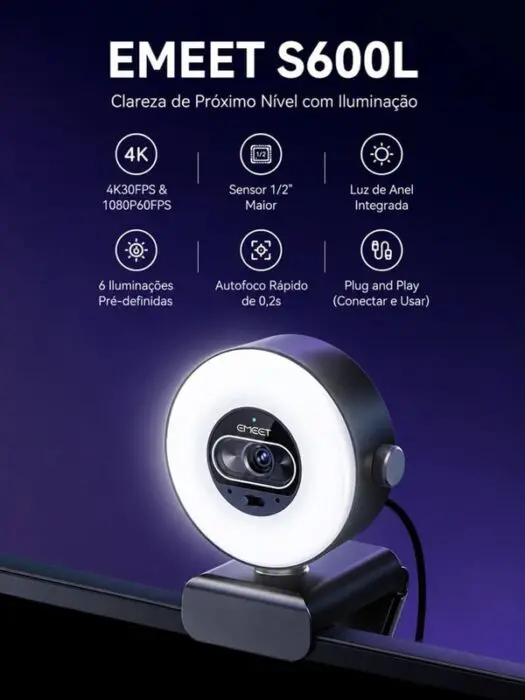 EMEET lança S600L no Brasil para criadores e streamers
