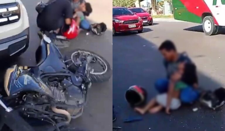 Pai se desespera ao ver filho morrer durante acidente em Manaus