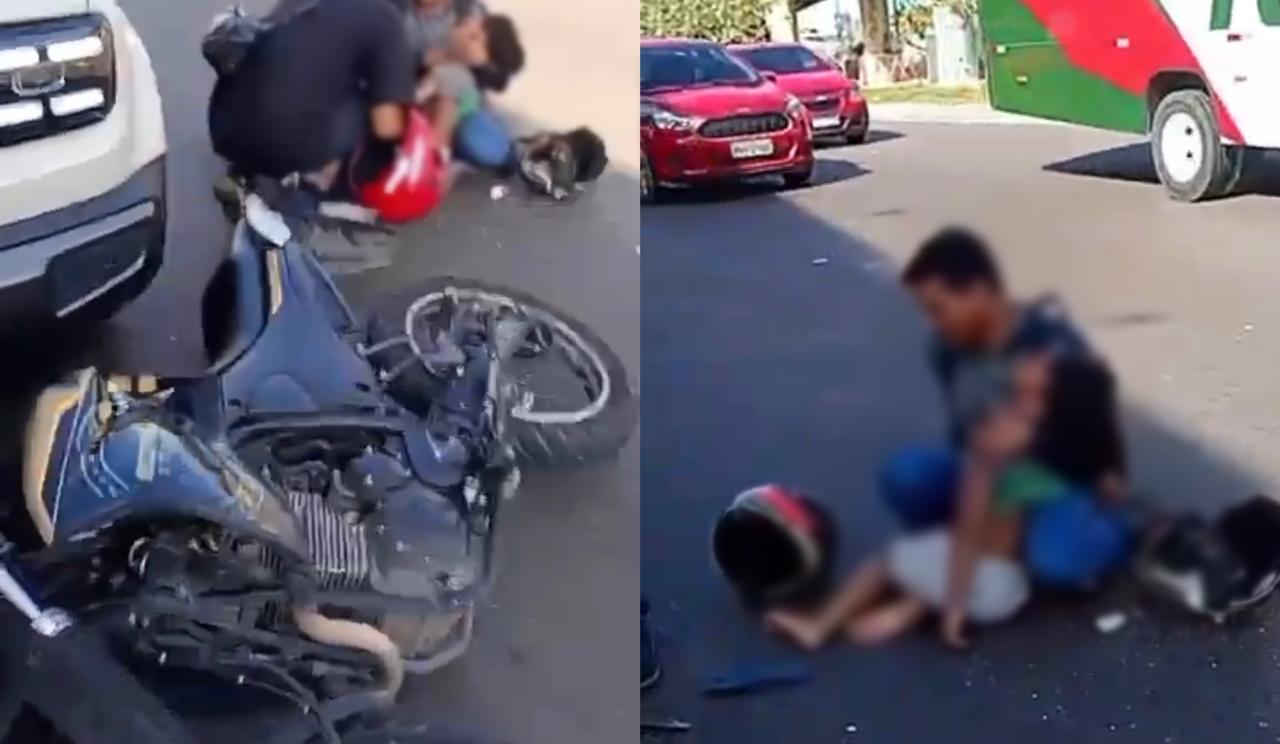 Pai se desespera ao ver filho morrer durante acidente em Manaus