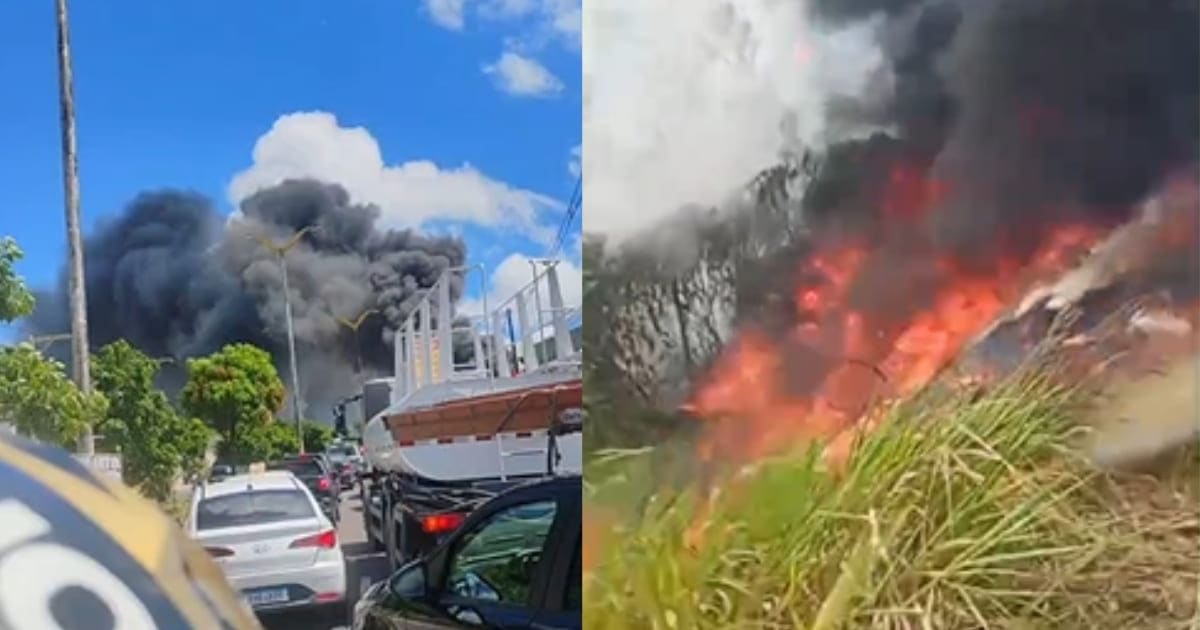 Vídeo: incêndio em área de vegetação assusta moradores no Nova Cidade