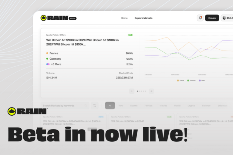 Rain Trade adota modelo descentralizado em mercados preditivos