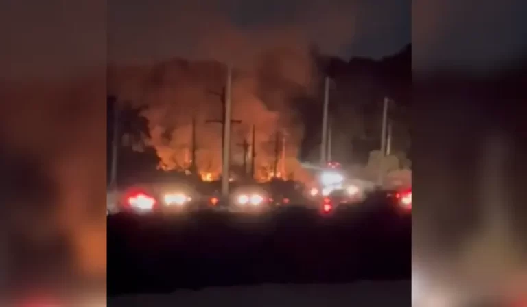 Fogo às margens da AM-070 assusta motoristas e forma enorme coluna de fumaça perto da Ponte Rio Negro