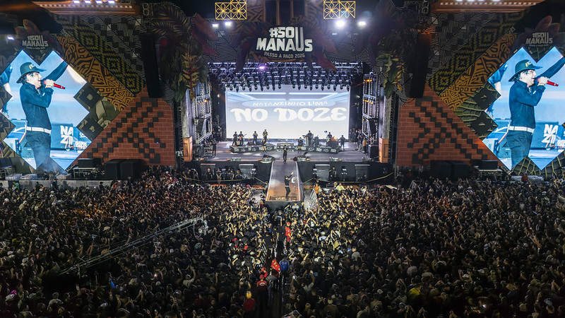 Última noite de shows nacionais do ‘#SouManaus Passo a Paço 2026’ reúne grande público com apresentações de Gustavo Mioto e Natanzinho Lima