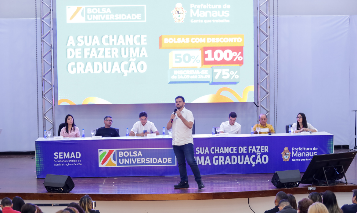 Manaus abre nova edição do Bolsa Universidade com bolsas de 50%, 75% e 100%
