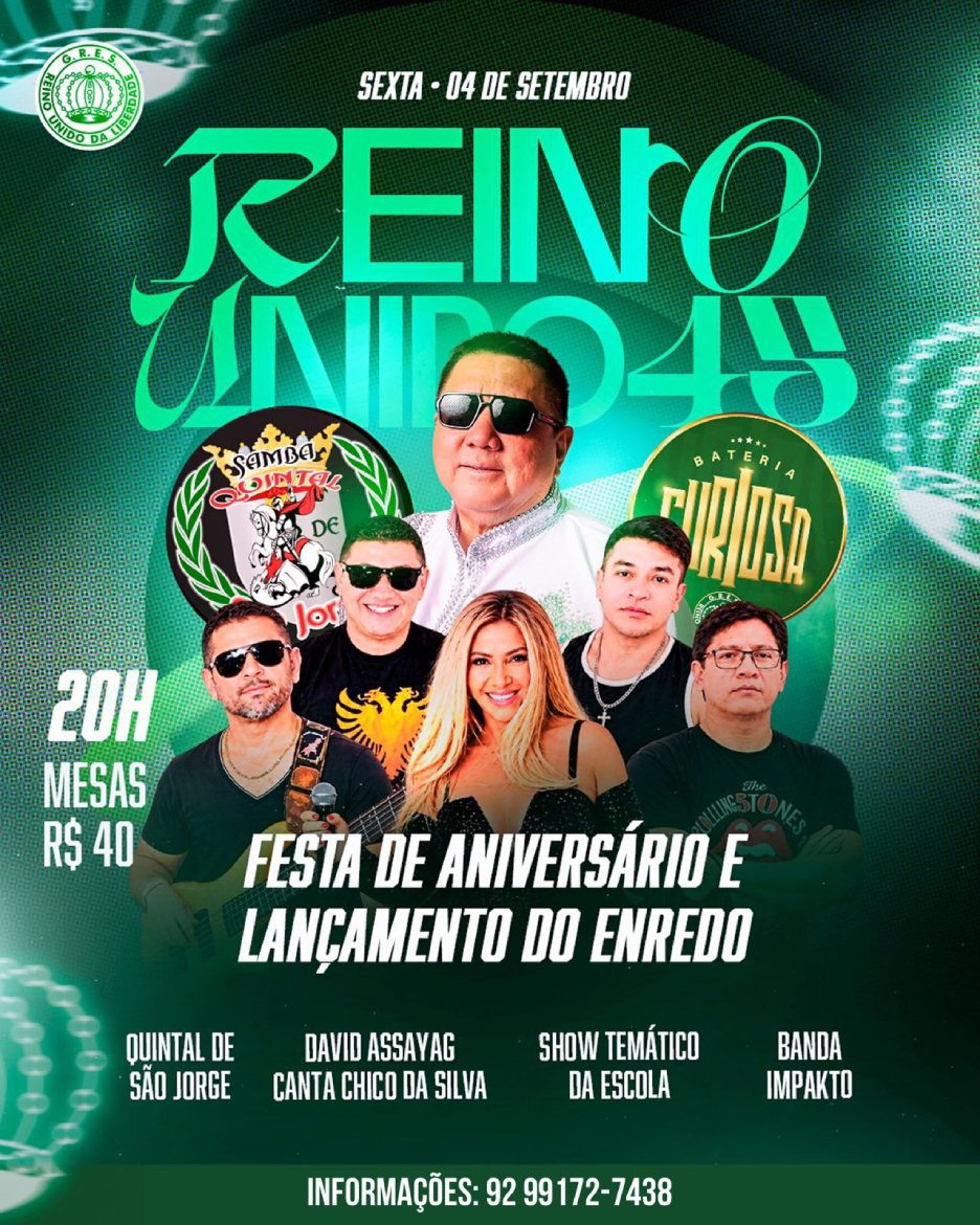 G.R.E.S. Reino Unido da Liberdade marca aniversário com lançamento do enredo para o Carnaval
