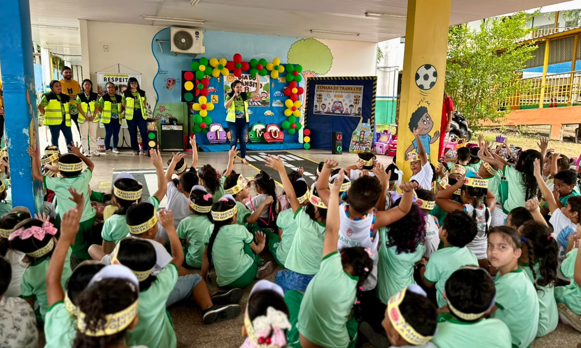 Semana Nacional de Trânsito: IMMU orienta crianças sobre segurança nas ruas em Manaus