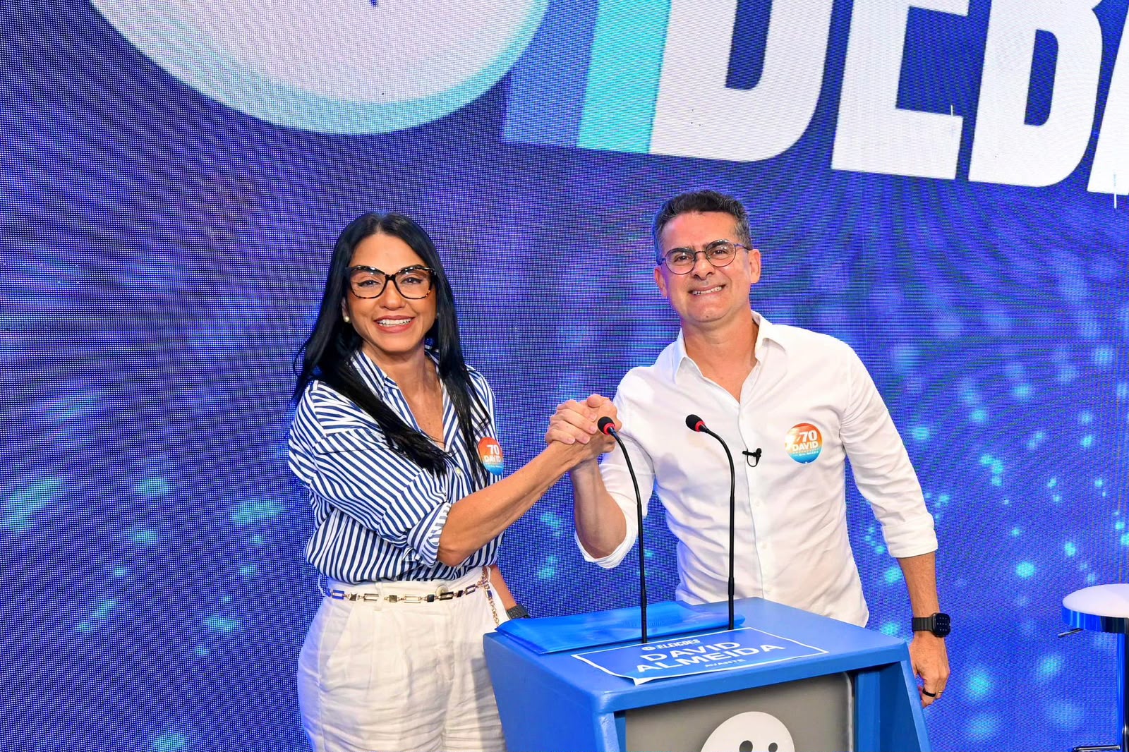 Em debate, Dra. Shádia lembra experiência e afirma que será uma vice atuante com David para zerar a fila do Sisreg no AM