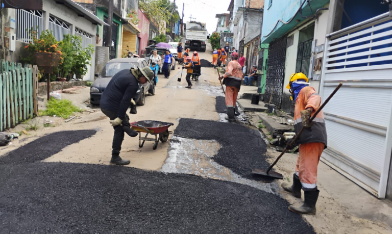 Prefeitura melhora pavimento e circulação nas ruas São Paulo e São Timóteo