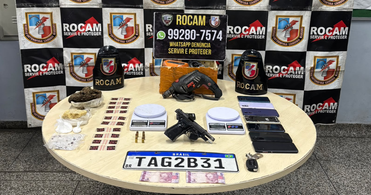 Grupo é preso com pistola, drogas e itens de grife furtados de casa no Tarumã