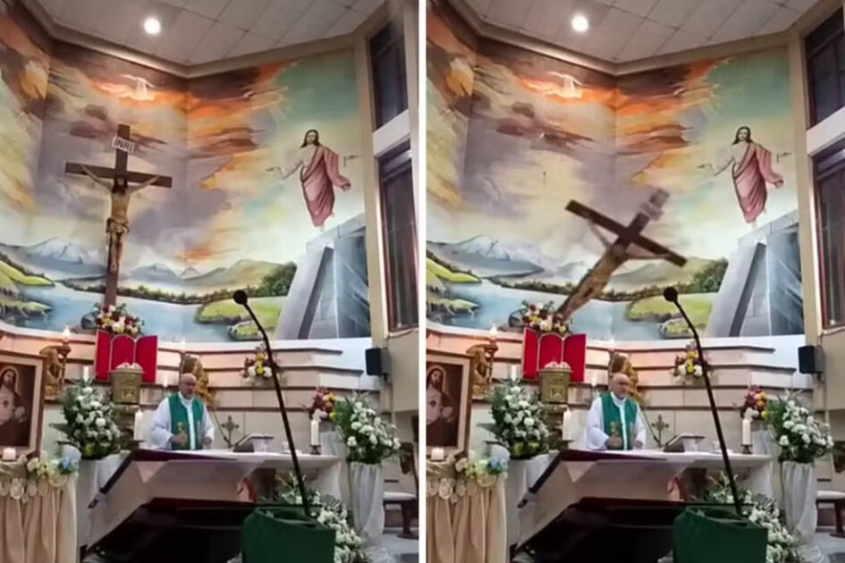 TRAGÉDIA: Padre morre após ser atingido por cruz de madeira durante transmissão de missa ao vivo no Equador