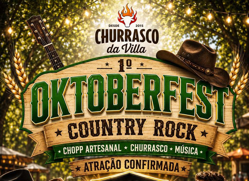 Churrasco da Villa lança Oktoberfest Country Rock com entrada gratuita e programação de churrasco, cervejas artesanais e música em Manaus
