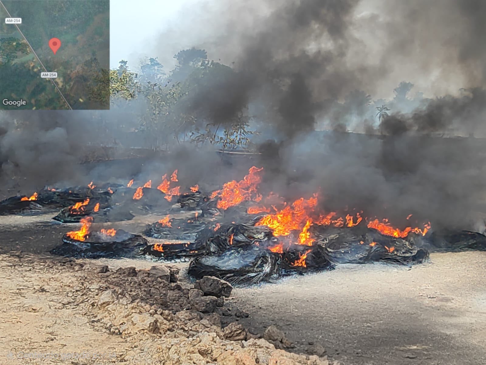 Empresário é multado em R$ 100 mil após incêndio e queima de pneus em terreno no Careiro da Várzea