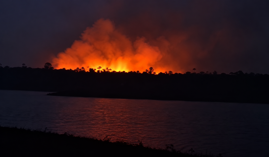 Vídeo: incêndio avança sobre floresta em Iranduba e morador faz apelo por socorro na calha do Janauary-AM